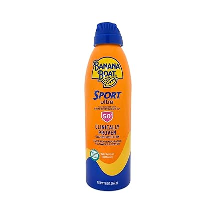 BANANA BOAT Sport Performance Continuous Spray Sunscreen For All Skin Type With Powerstay Technology, Spf 50+, 8 Ounces