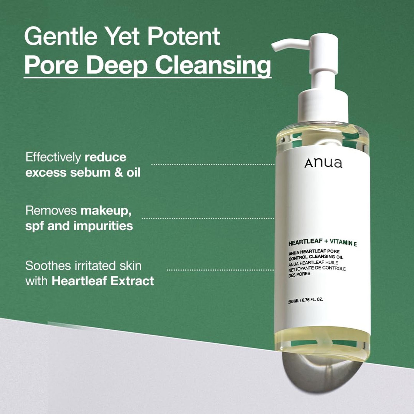 Anua Heartleaf Pore Control Cleansing Oil Removes Makeup, Excess Sebum, Blackheads & Clogged Pores(200ml) - Image 3