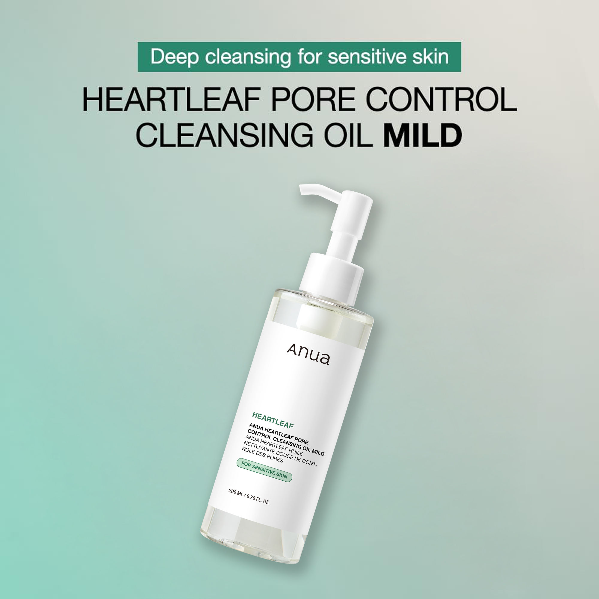 Anua Heartleaf Pore Control Cleansing Oil Mild For Sensitive Skin, Melts Makeup & Sebum(200ml) - Image 2