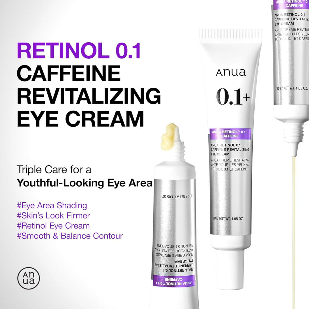 Anua Retinol 0.1 Caffeine Revitalizing Eye Cream(30g) - Image 2