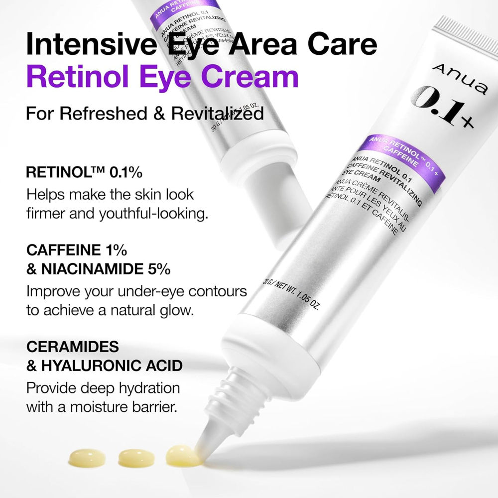 Anua Retinol 0.1 Caffeine Revitalizing Eye Cream(30g) - Image 3